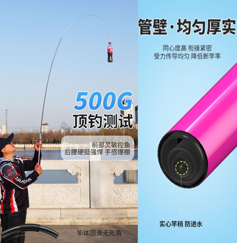 ~子甄彣璟~冰藍粉 28調 新手釣竿 小物竿 魚竿 超短迷你手竿 釣魚竿 溪流竿 釣蝦竿 玻璃鋼魚竿