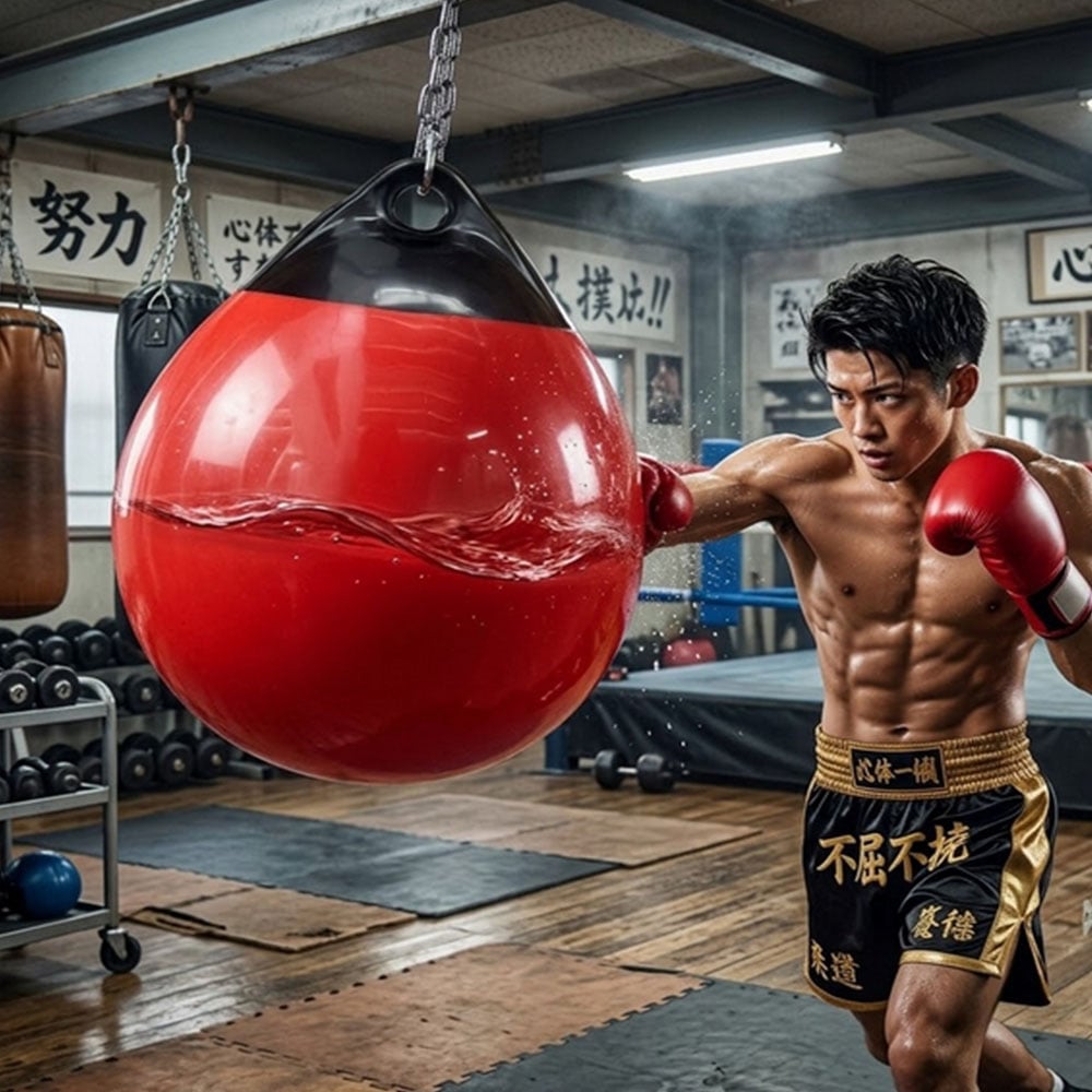 ~子甄彣璟~拳擊水球沙袋 加大型55*70cm 送不鏽鋼掛鏈+注水器 舒壓 泰拳 散打 擬真人打擊感 核心訓練