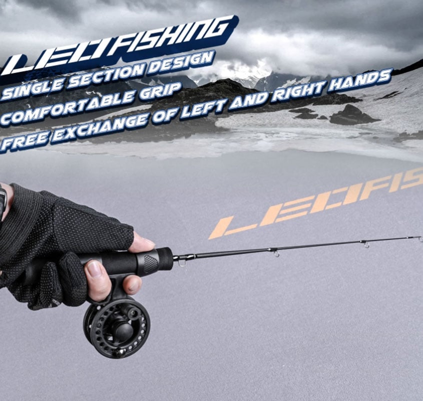 ~子甄彣璟~黑色獨節冰釣竿51cm 冰釣 筏竿 船竿 魚竿 海竿 釣魚竿 釣竿 海釣 船釣 釣魚(含捲線器)