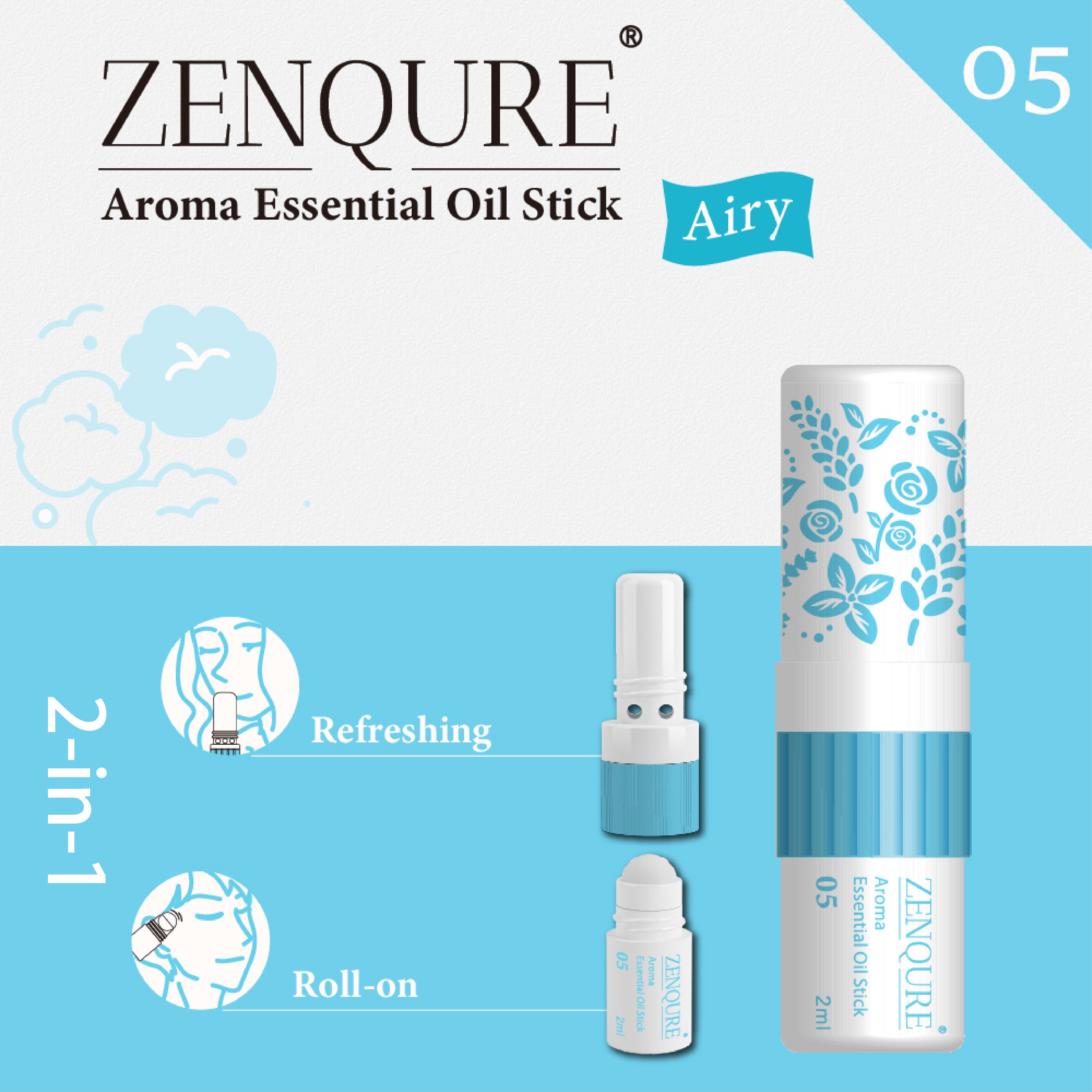 ZENQURE Aroma Essential Oil Stick 05 Airy