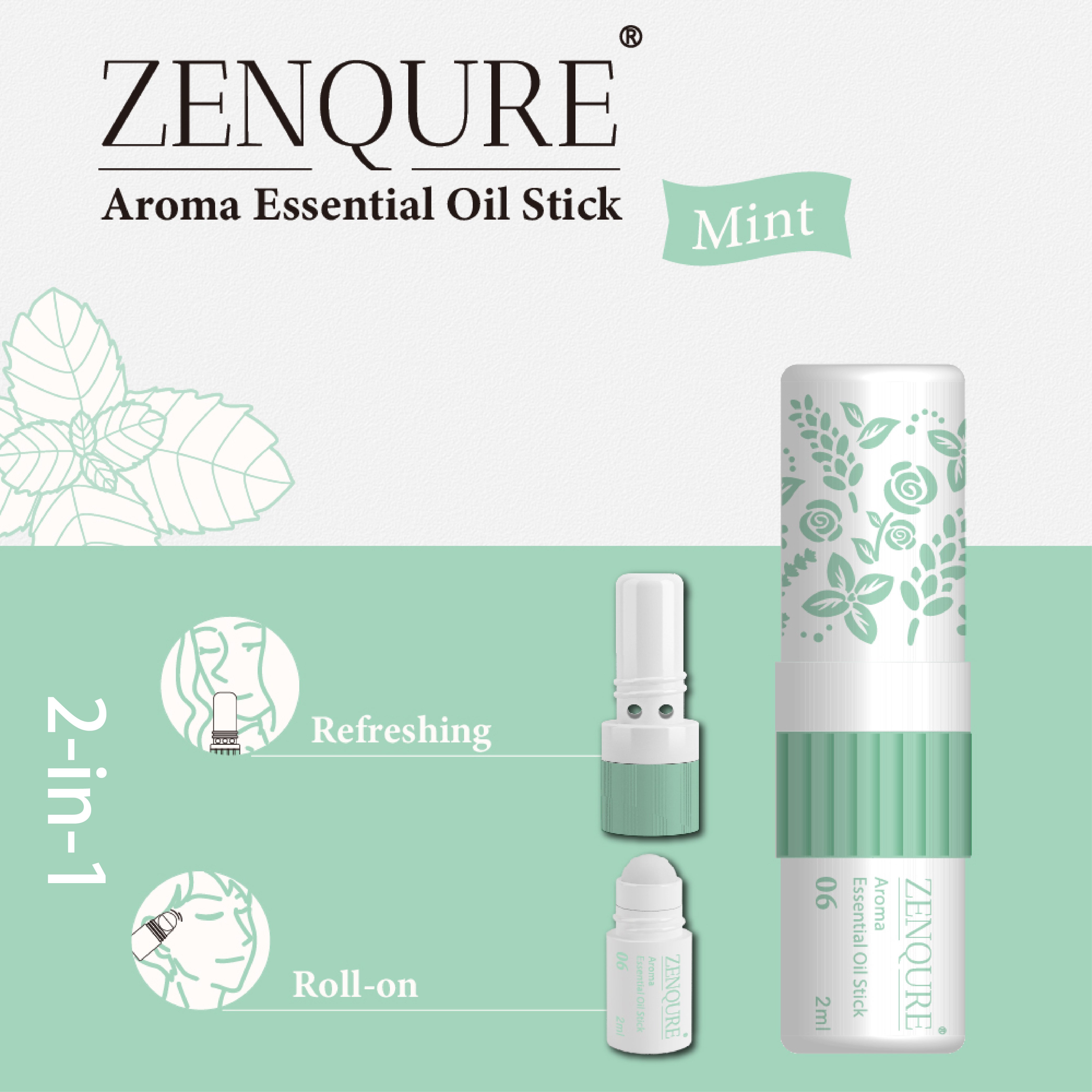 ZENQURE Aroma Essential Oil Stick Mint