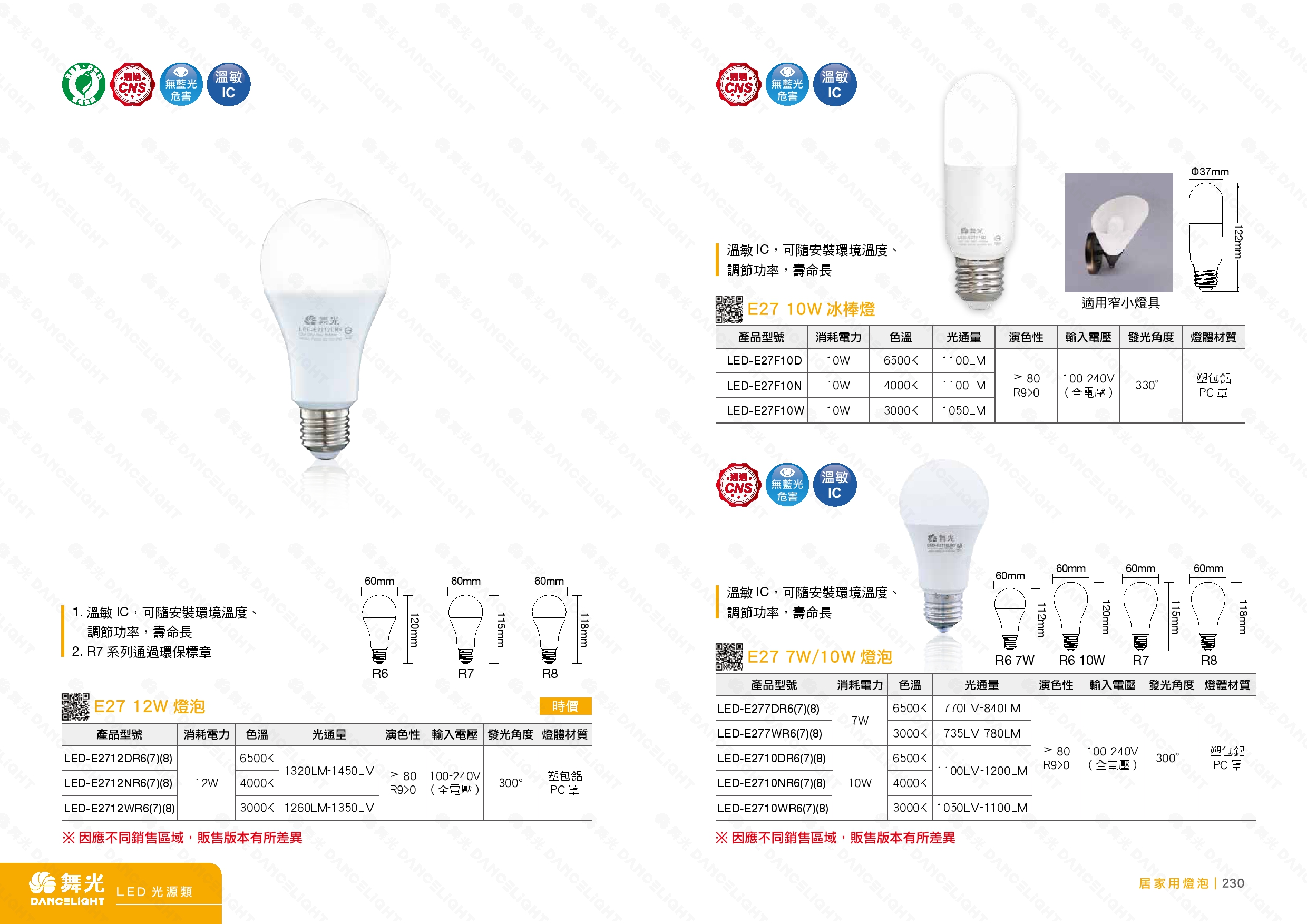舞光 E27 球泡  / 冰棒燈泡 D229