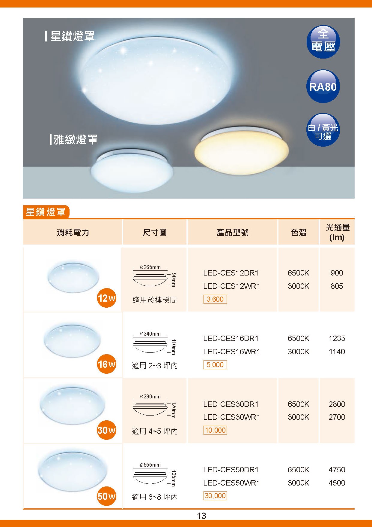 舞光 LED星點吸頂燈 (非調光) D13