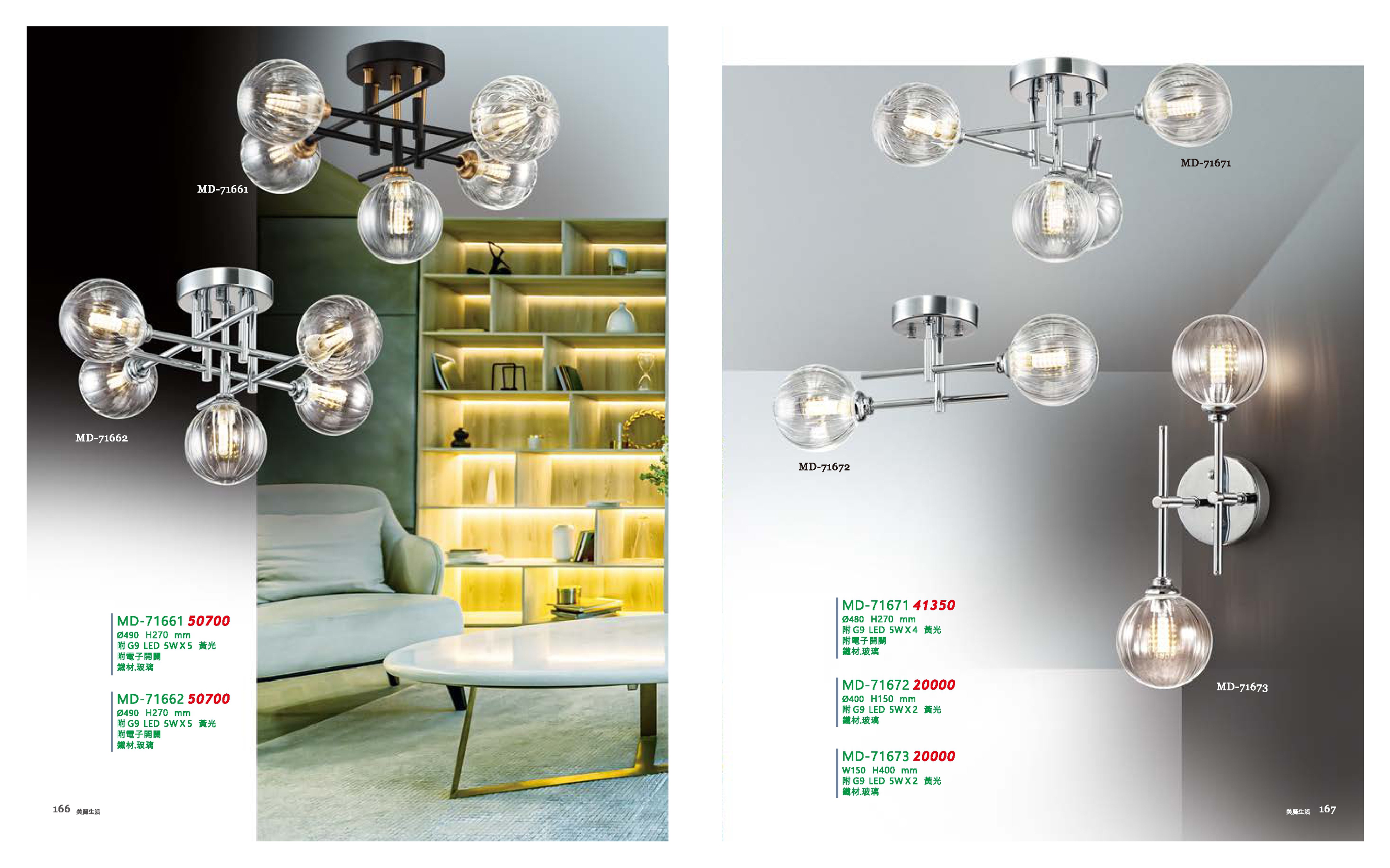 半吸頂燈 / 壁燈系列 MD166