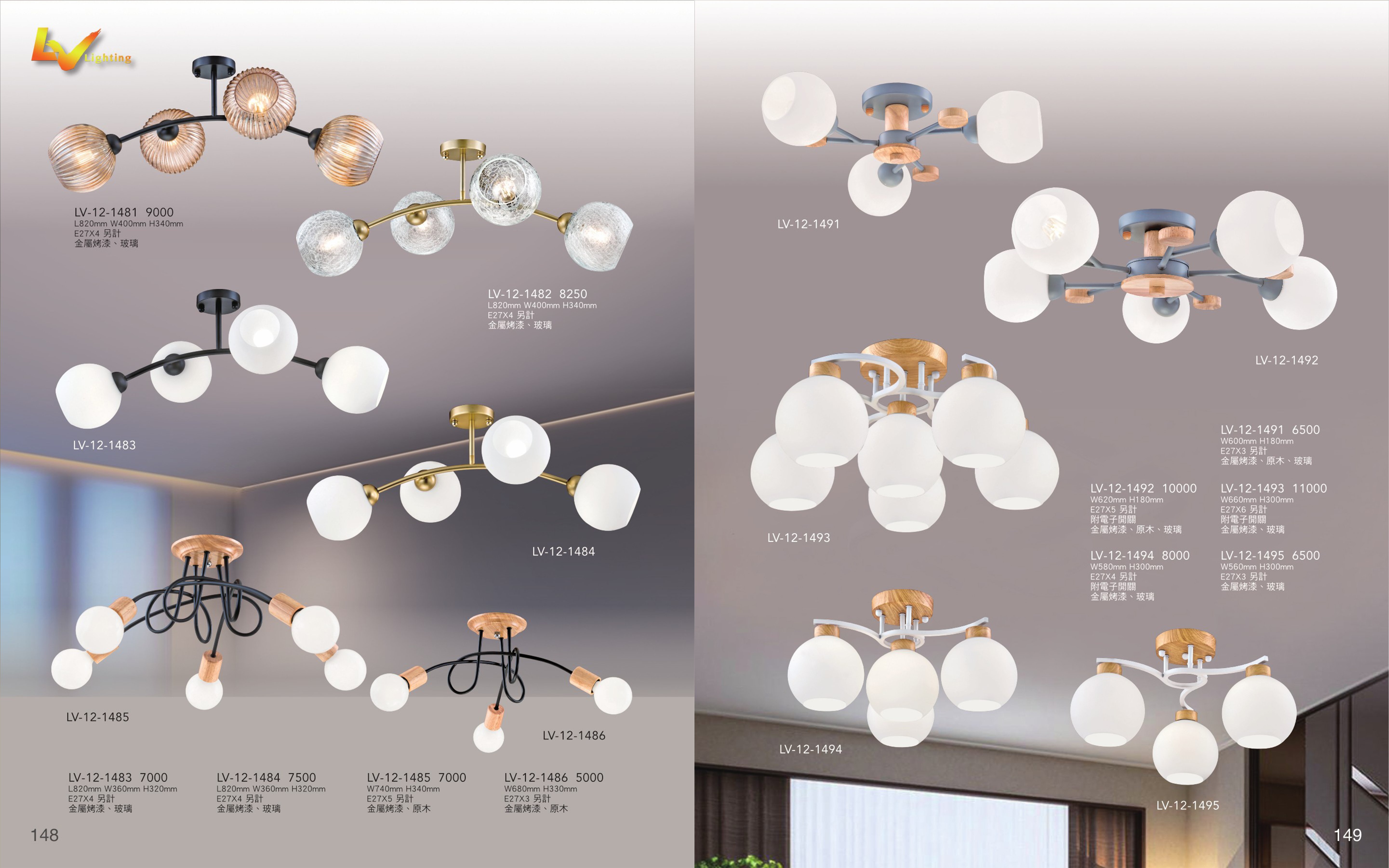 半吸頂燈系列 LV148