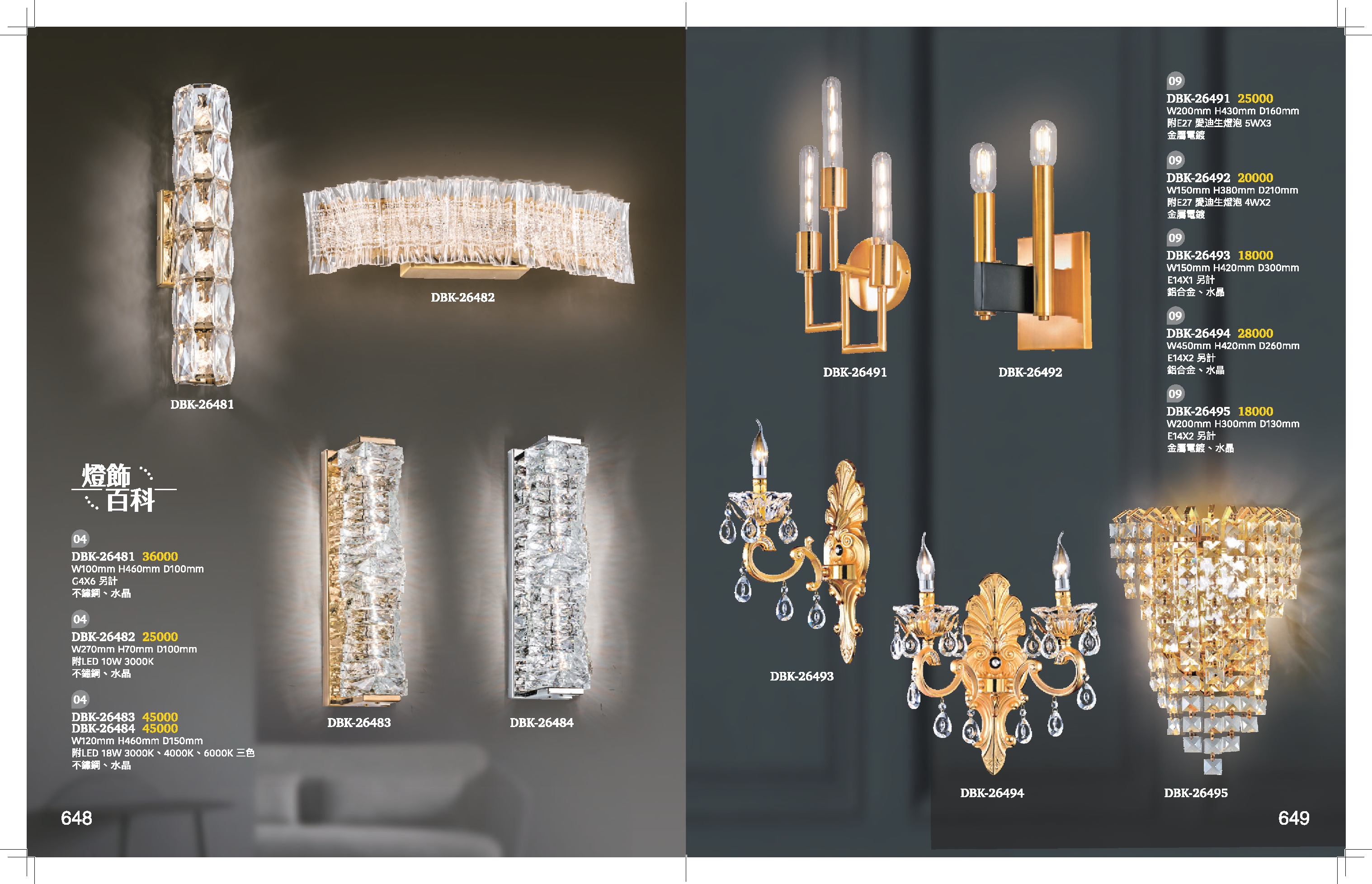 水晶壁燈系列 K648