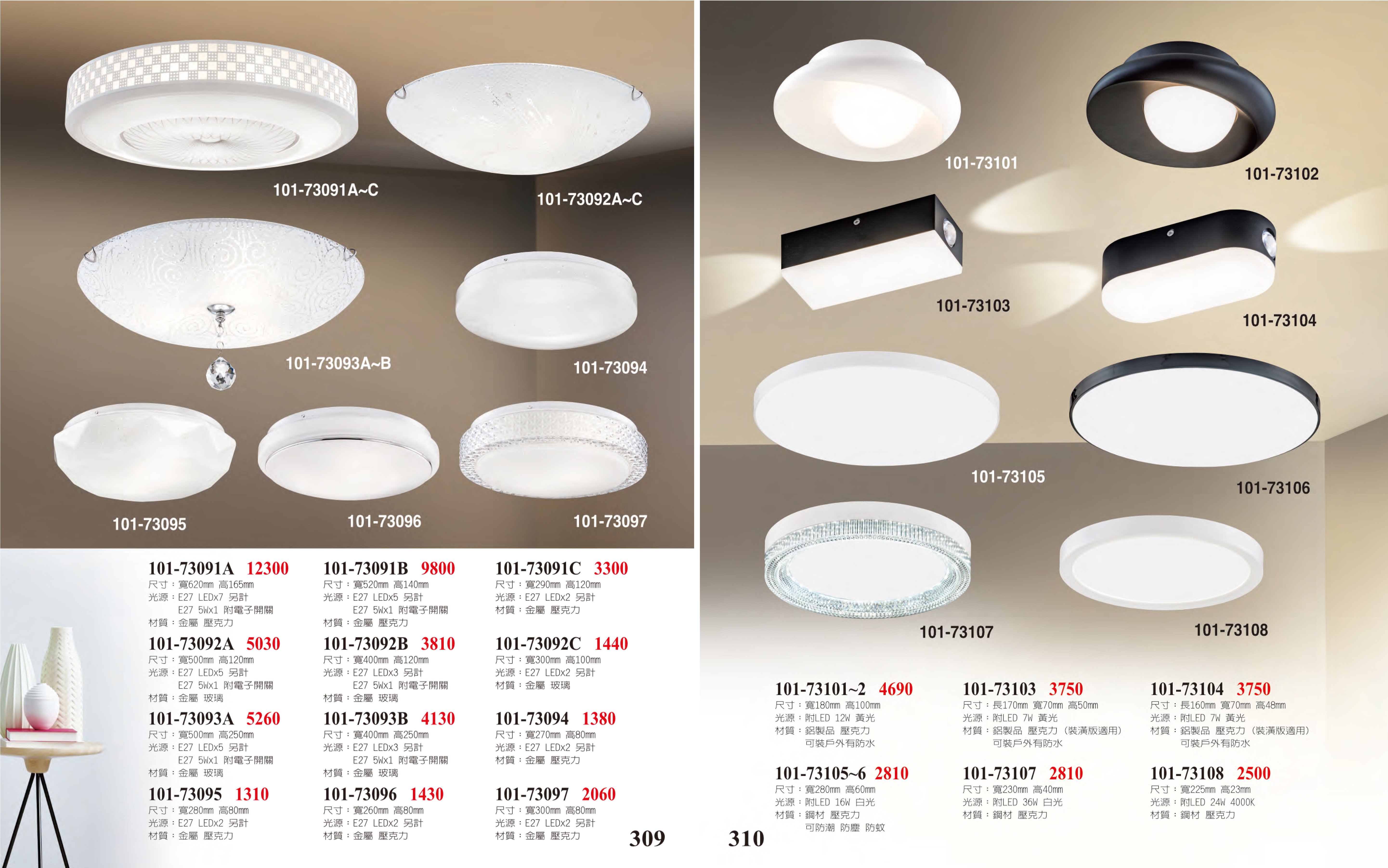 吸頂燈 / LED小吸頂燈 系列 101-309