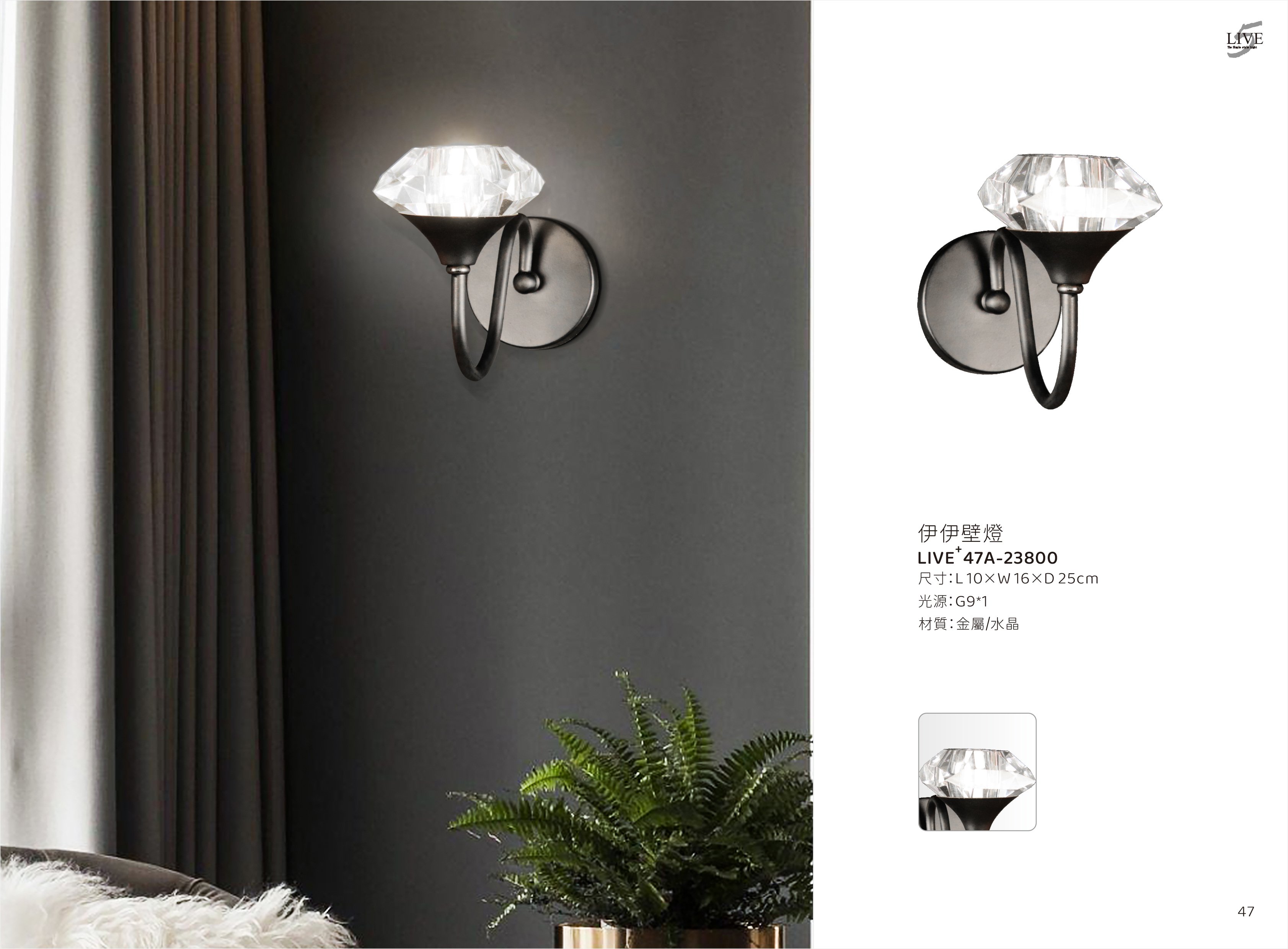 水晶壁燈系列 LIVE+ 47A