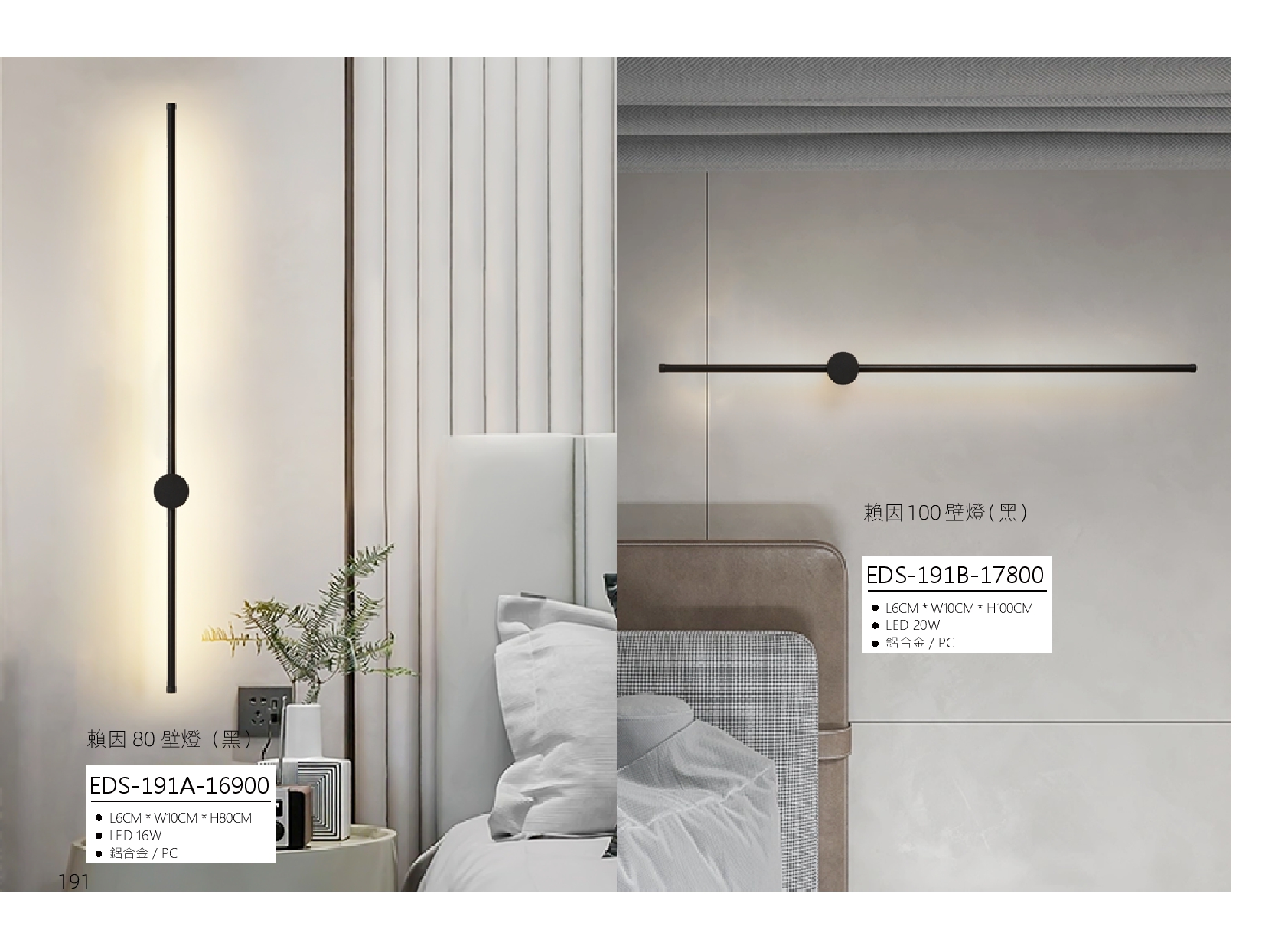 賴因100 / 賴因80 壁燈 EDS 191
