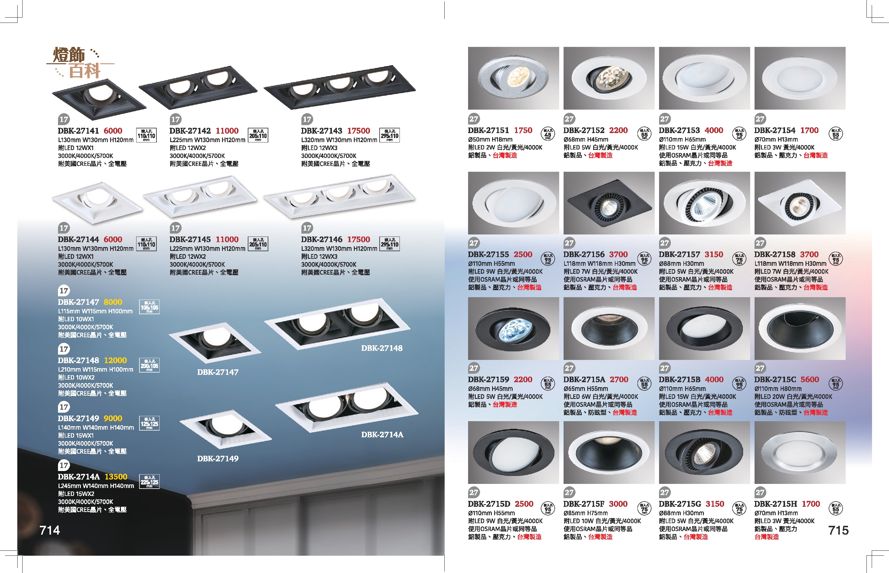 盒燈 / 崁燈系列 K714