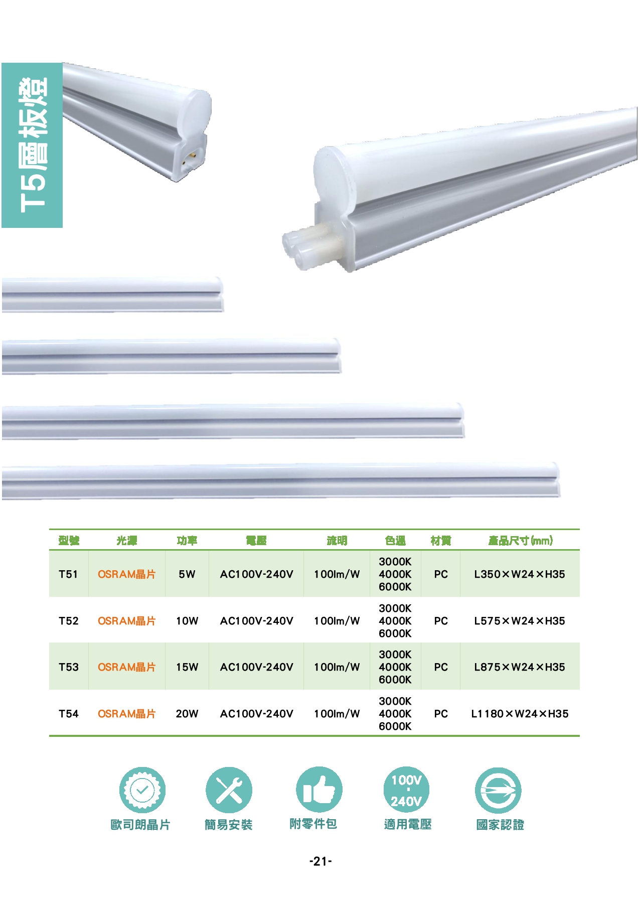 T5 LED 層板燈系列  P21