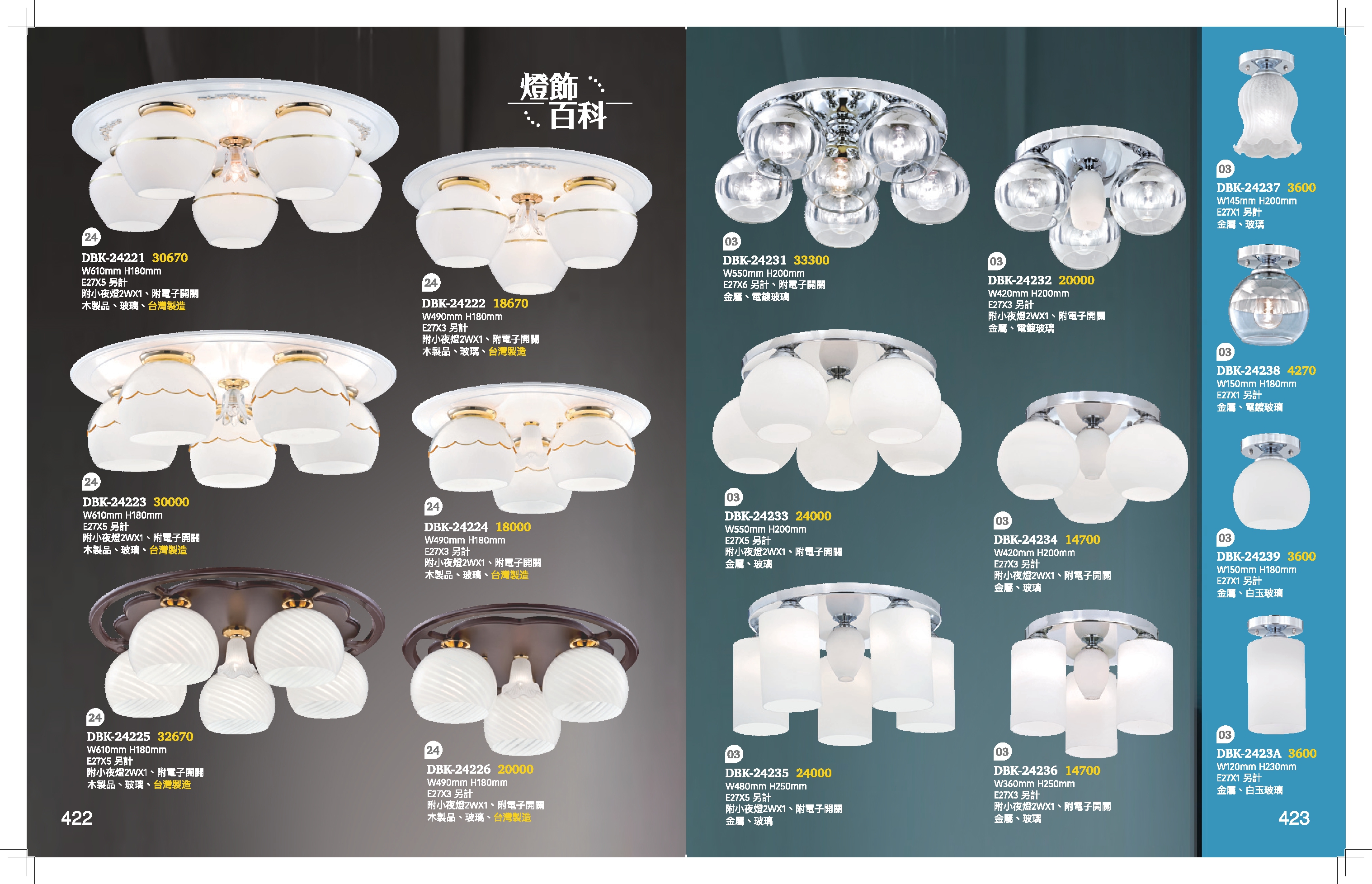 半吸頂燈 / 小吸頂燈系列 K422