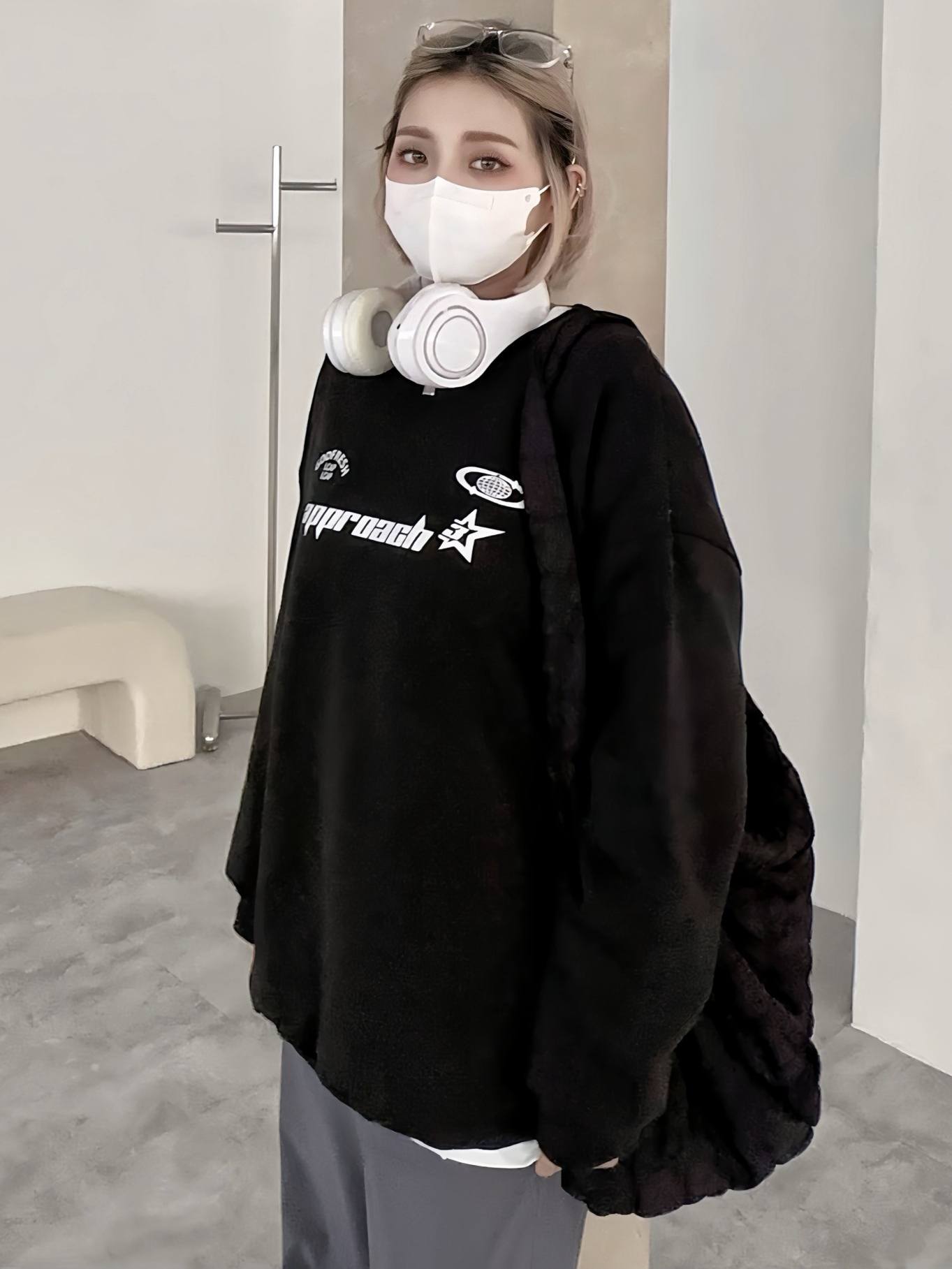 舒適刷毛星星地球賽車風大學T*3色 KB689