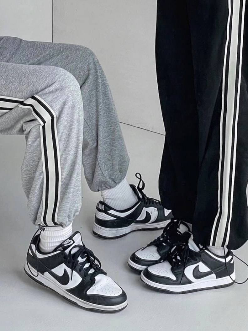 男女適穿-下腳可拉縮口雙線織帶長褲*2色 T792459