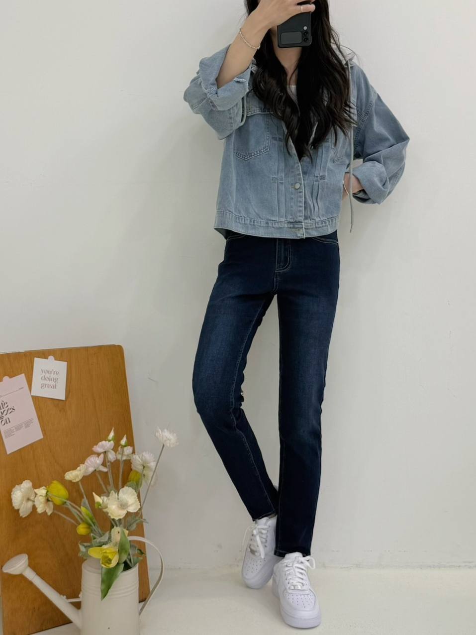 經典前釦拉鍊簡約彈力小直筒褲*2色 K74005