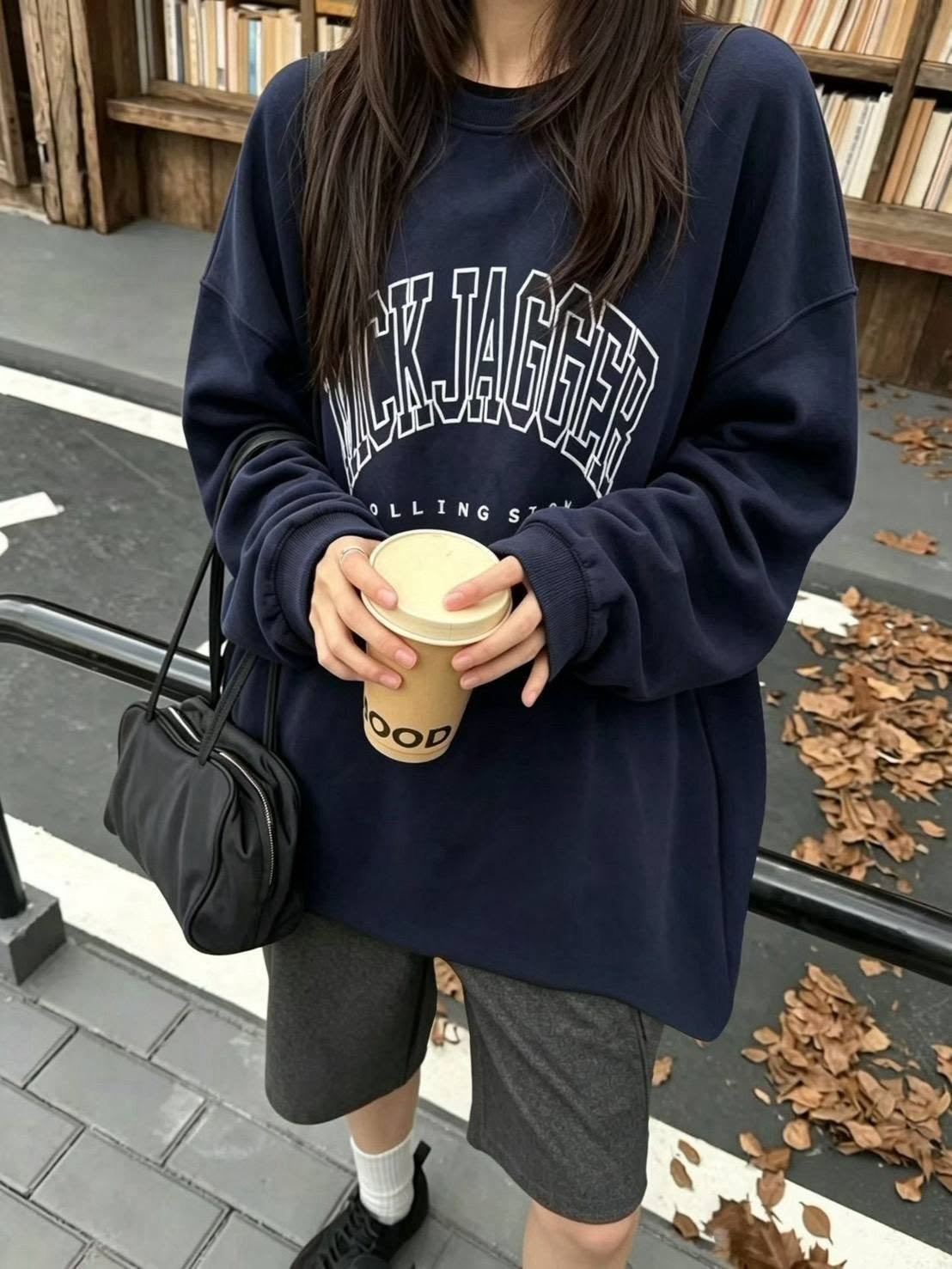 美式復古字母寬鬆長版大T *4色 B126328