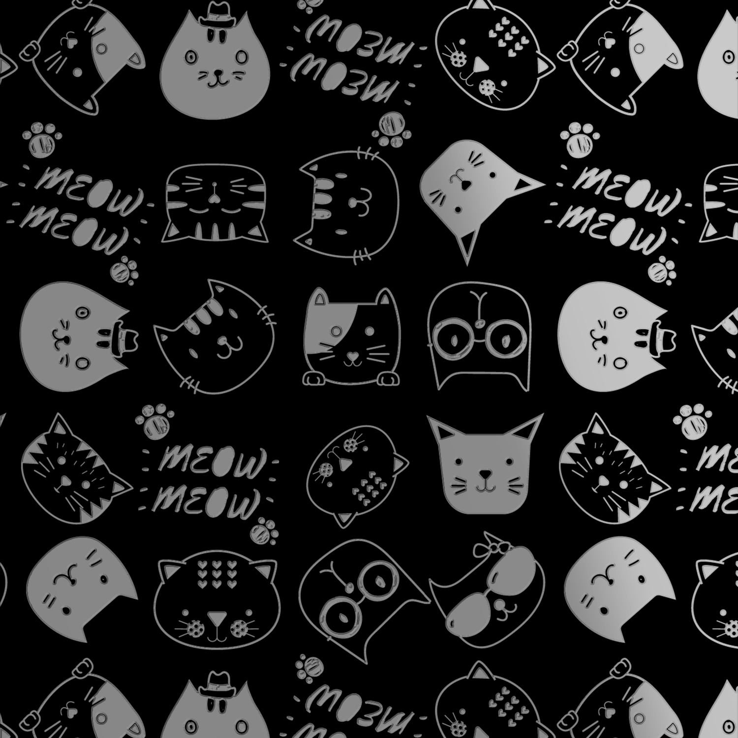 黑占-A3晶雕膜-大頭貓