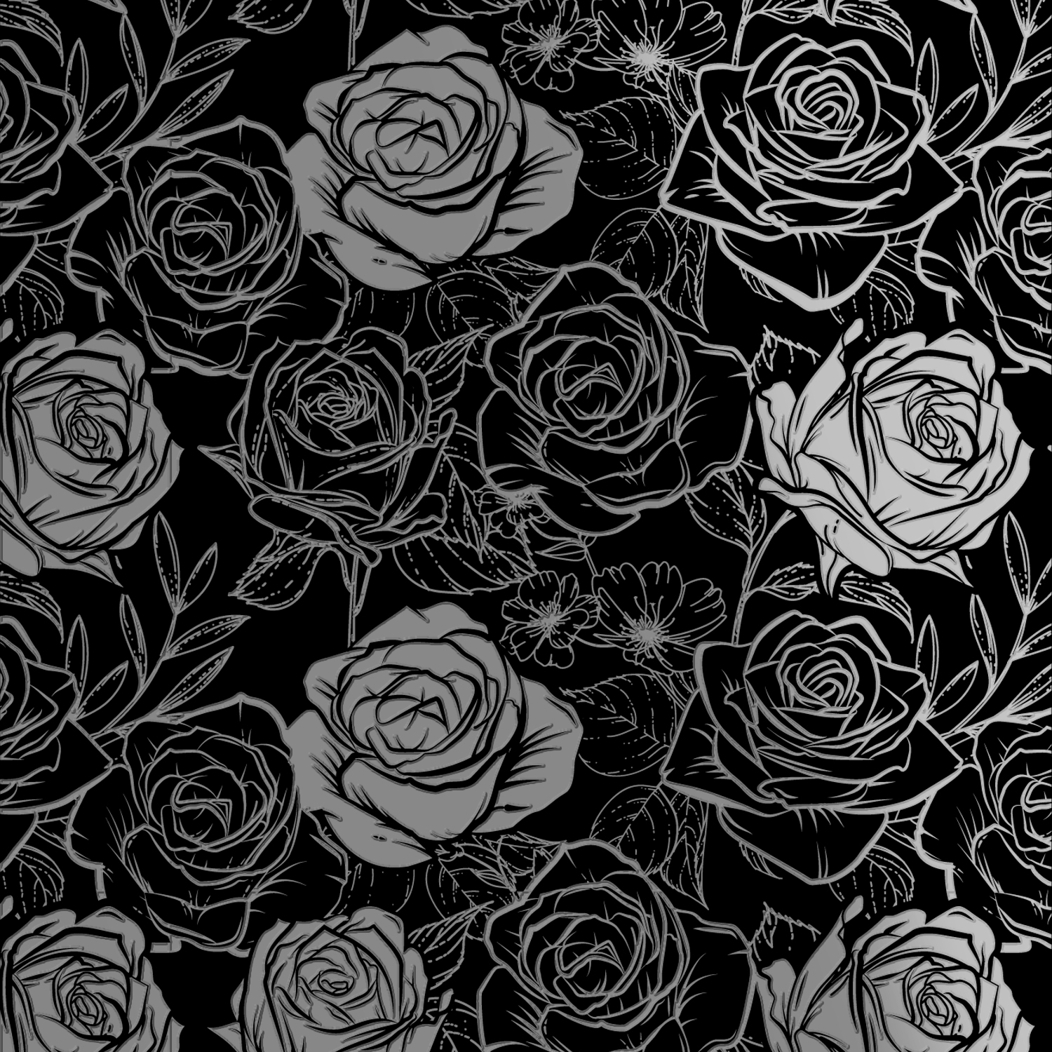 黑占-A3晶雕膜-玫瑰