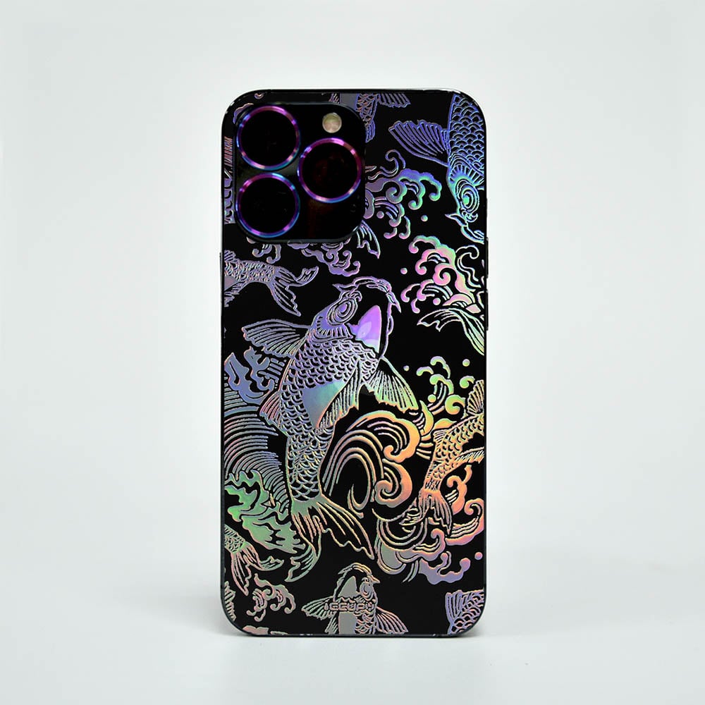 3D鈦晶雕流光膜-黑占版-錦鯉