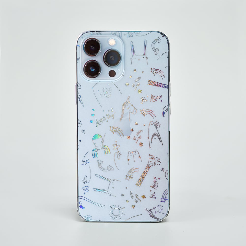 3D鈦晶雕流光膜-可愛插畫