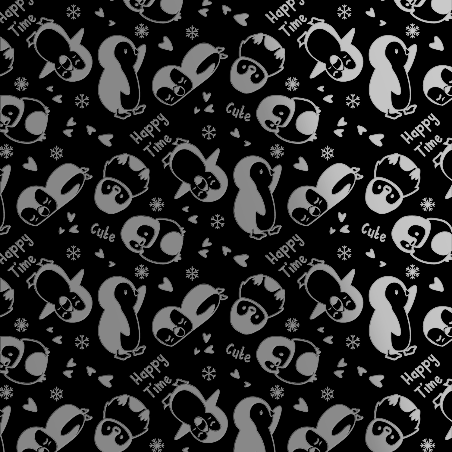 黑占-A3晶雕膜-企鵝