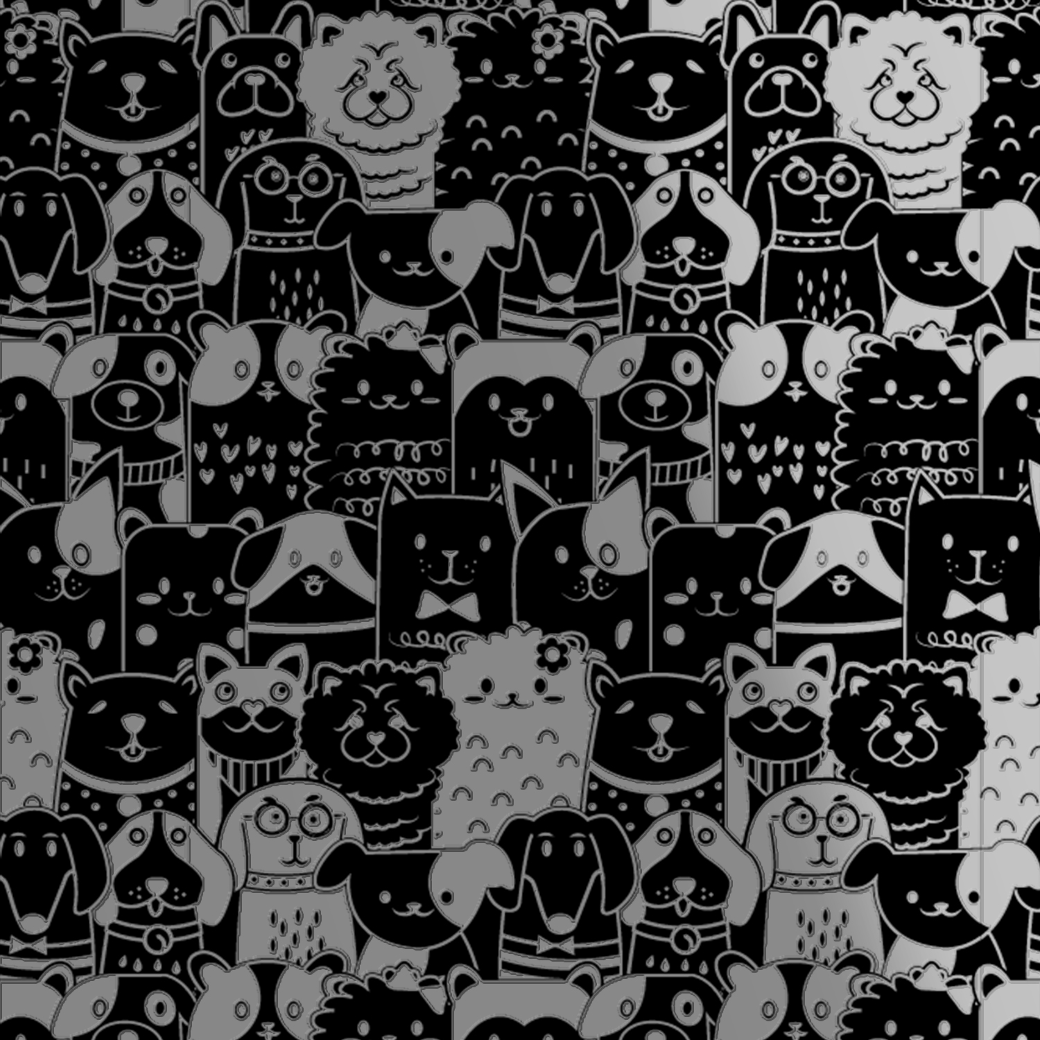 黑占-A3晶雕膜-擠擠狗