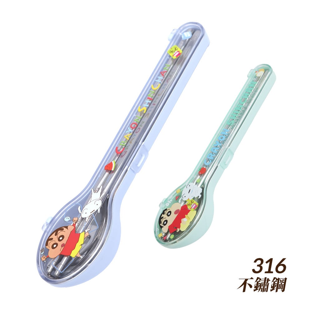 【HOUSUXI】蠟筆小新系列316不鏽鋼餐具三件組