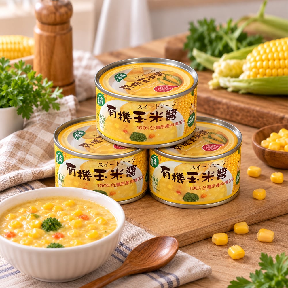 【青葉】有機玉米醬(120g x 3罐)*效期2028.08.10*