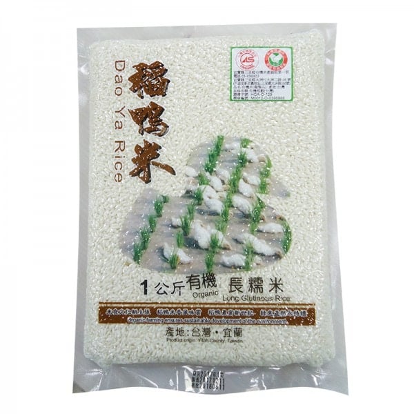 【上誼稻鴨米】有機長糯米 ( 1公斤/包)