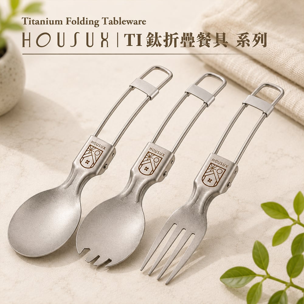 【HOUSUXI舒希】TI鈦 折疊餐具