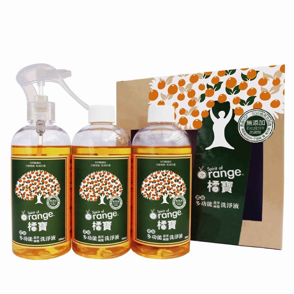 【大侑】橘寶 濃縮多功能洗淨液 盒裝(300ml*3入、附噴頭*1)