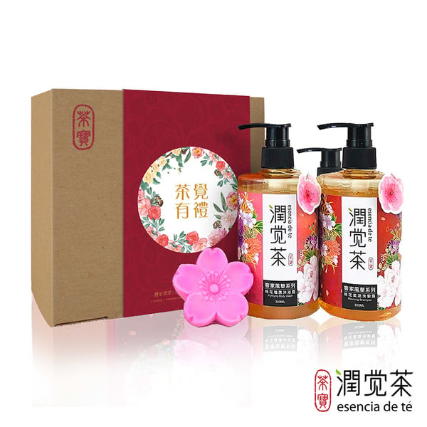 茶寶】花漾風華桃花禮盒3件組(洗髮露x1、沐浴露x1、桃花手工皂x1)