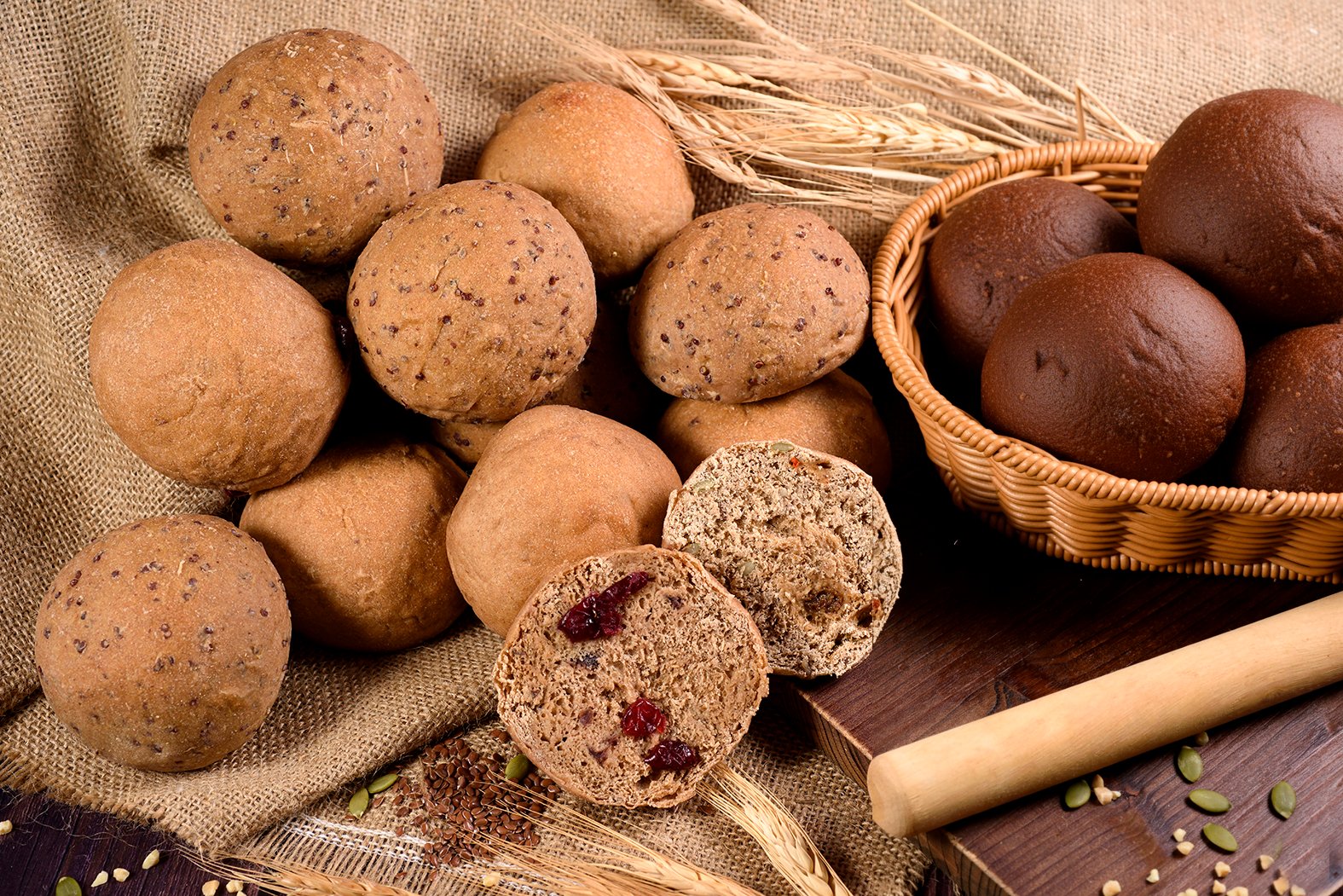 【野菜村】100％全麥餐包25粒(四種口味各1包+隨機1包)