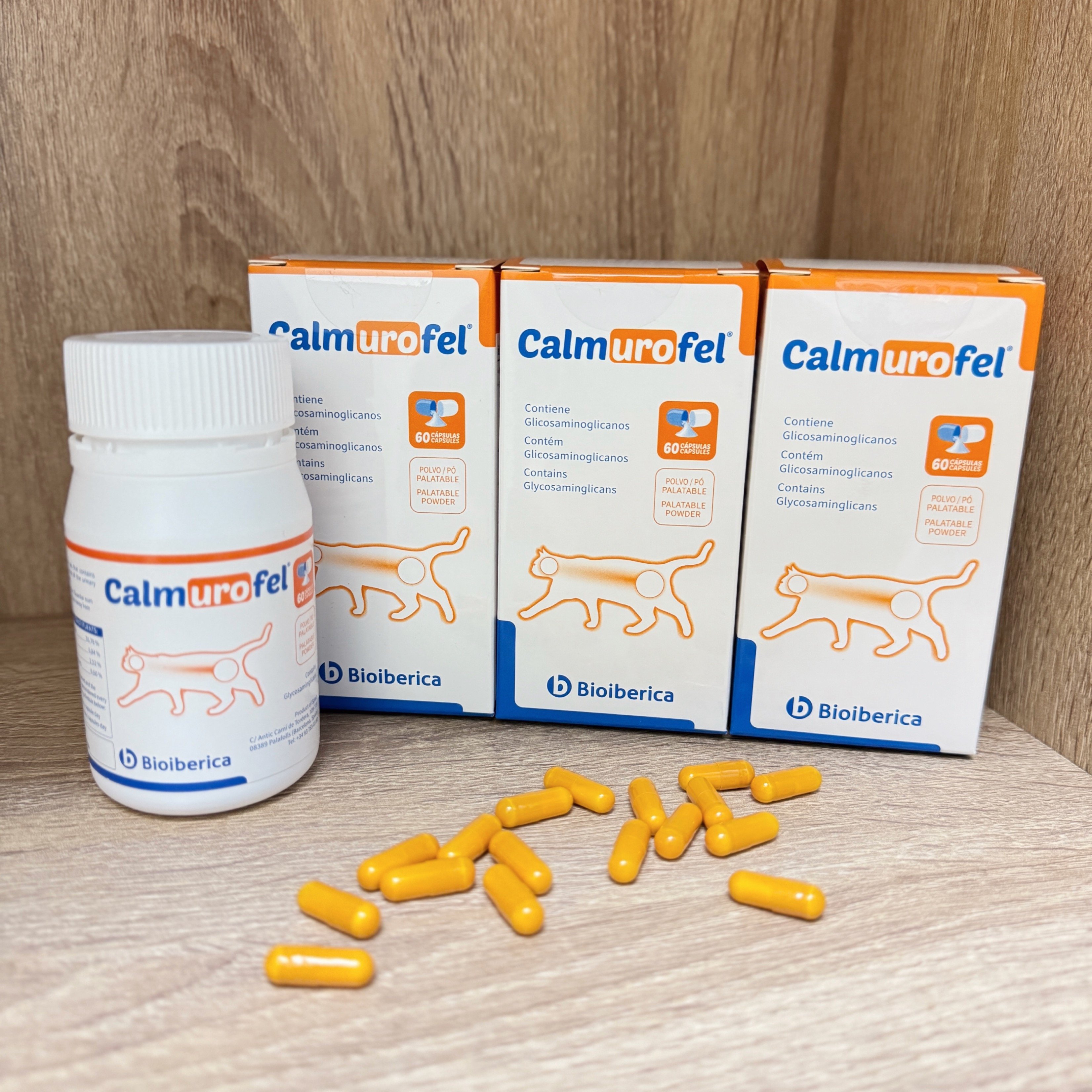 西班牙Bioiberica 泌憂解®Calmurofel 貓用泌尿道保健口服膠囊 60顆/罐  結石 血尿 自發性膀胱炎 情緒舒緩