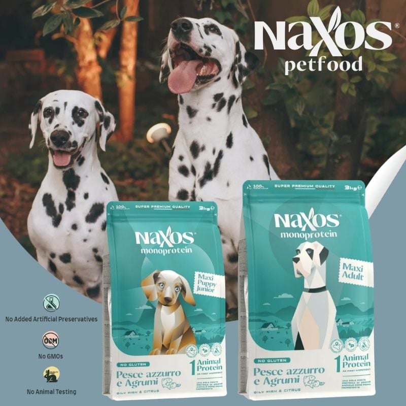 義大利 NAXOS 納索斯 大型犬無麩質低敏亮毛護膚 犬用乾糧/飼料
