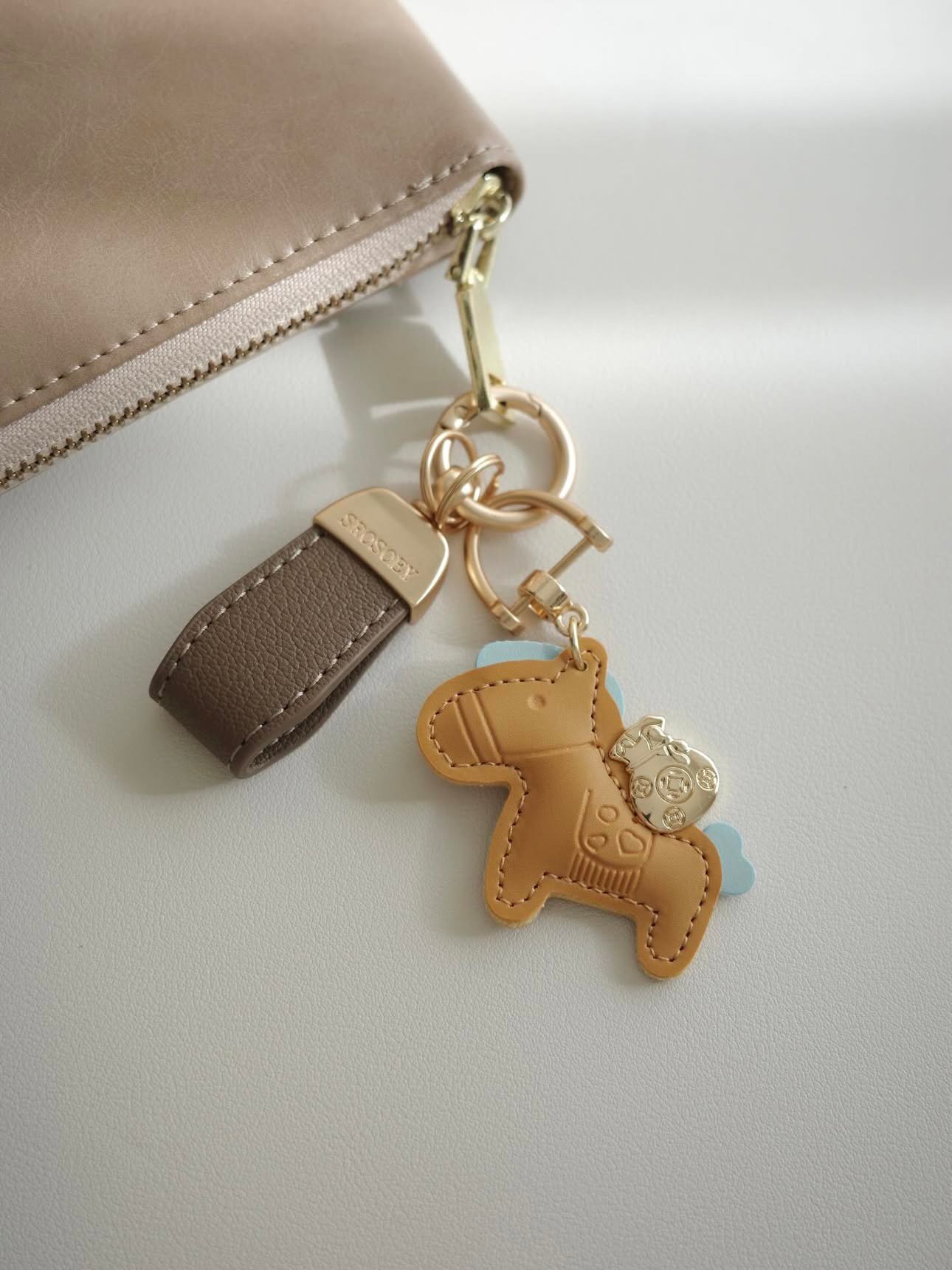 【日本直送 】馬與蹄鐵皮革風鑰匙圈