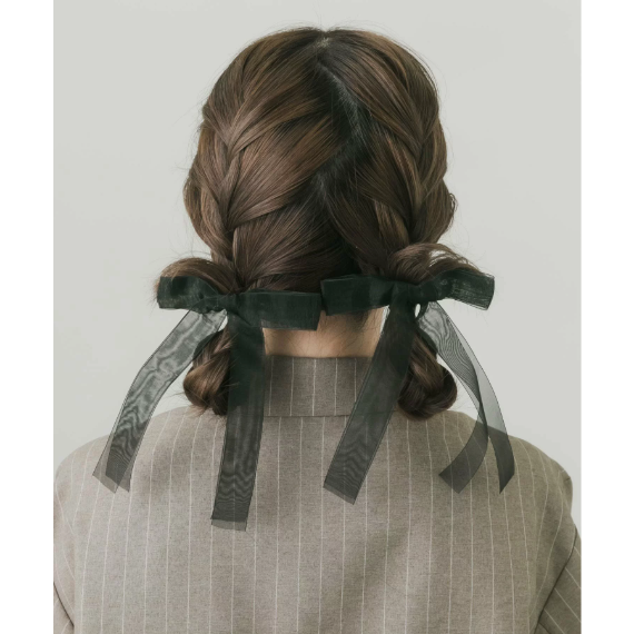 【 SMELLY 】透膚紗蝴蝶結髮夾 2 件組