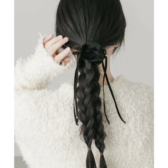 【日本DISCOAT】絲絨緞帶馬尾扣