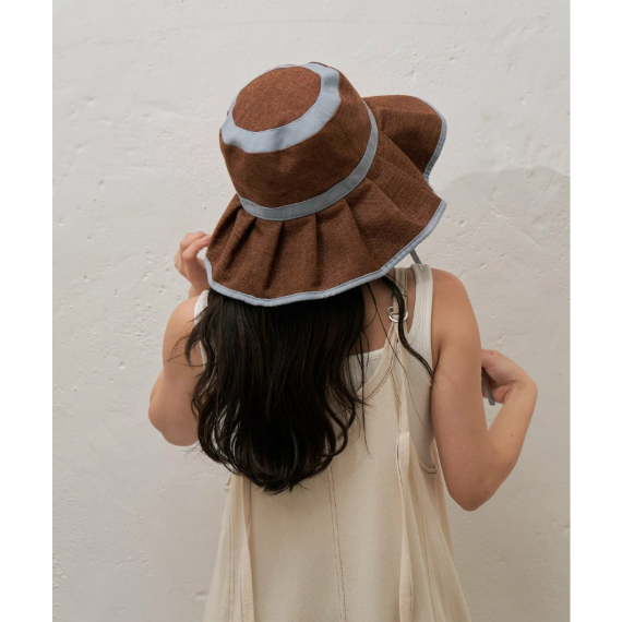 【 CIAOPANIC TYPY 】抗 UV 可摺疊黃麻荷葉邊遮陽帽