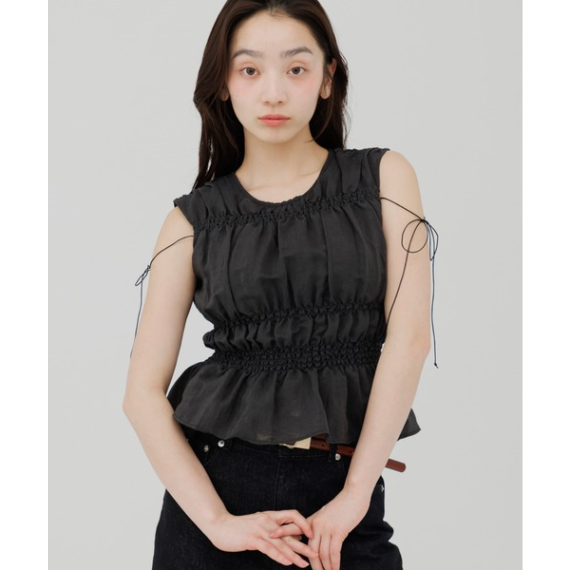 【 SENEE 】抓皺透膚上衣