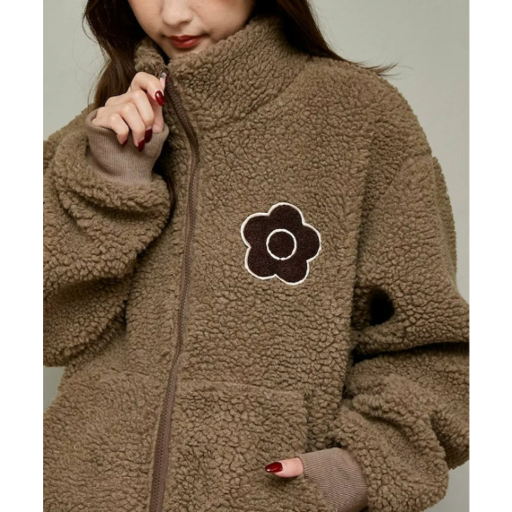 【 MARY QUANT × PUBLUX 】別注滿版花朵毛絨外套