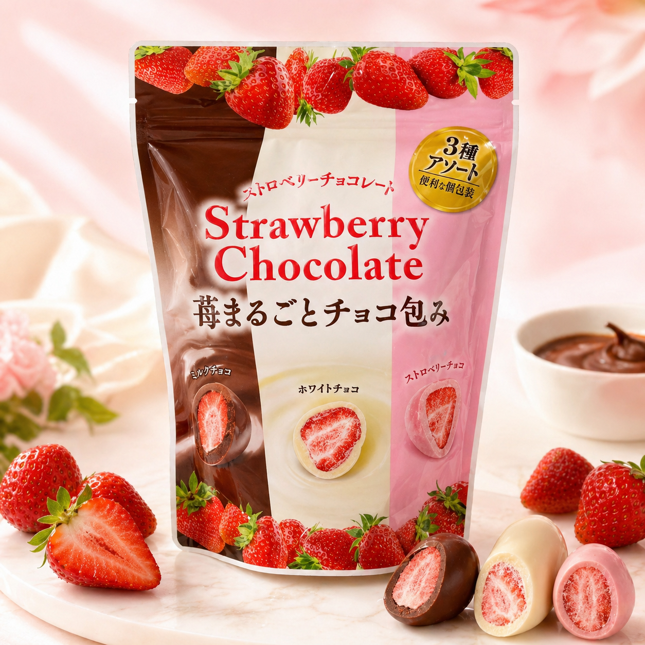 日本人氣草莓巧克力綜合包｜3種口味一次滿足 🍓🍫