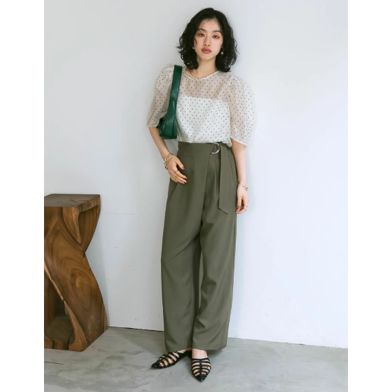 【 Re:EDIT 】透膚澎袖歐根紗上衣