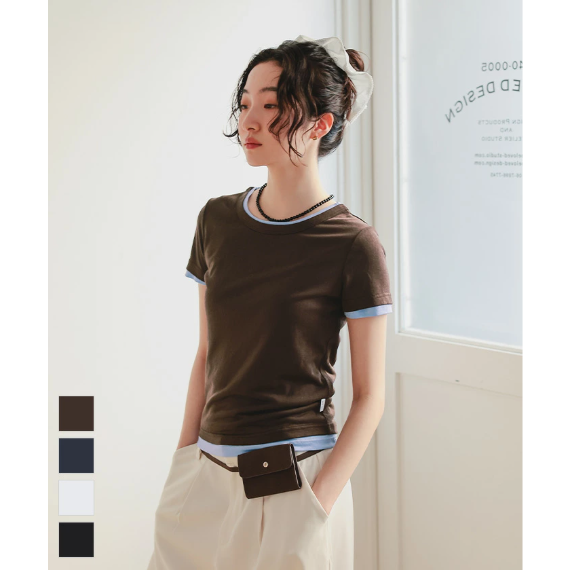 【 miette 】透膚短袖 T 恤套裝