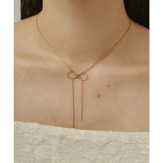 【 日本ciite 】抗敏醫療鋼簡約蝴蝶結項鍊