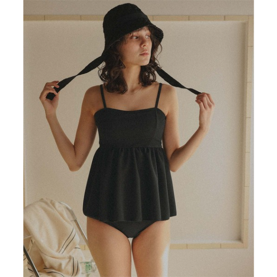 【titivate】日系深V設計抹胸比基尼兩件式泳裝