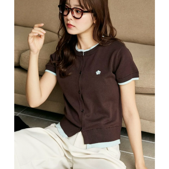 【 MARY QUANT 】限定展開・層次感短袖針織外套