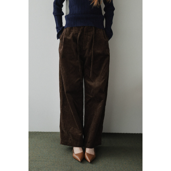 【 tento 】Wide-Leg Corduroy Pants｜高腰寬版燈芯絨長褲