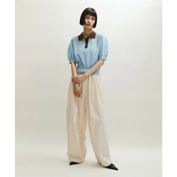 【 sellADAM ET ROPE' FEMME 】【定番】苧麻針織 POLO 衫