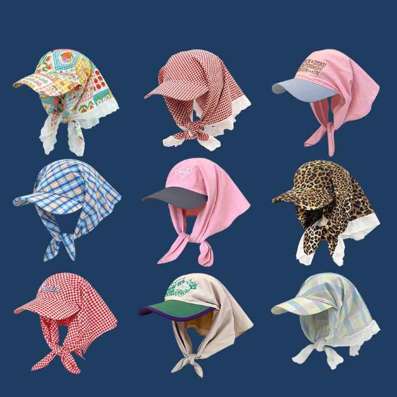 【 日本直送 】美式格紋頭巾一體式鴨舌帽